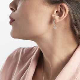 Créole Unitaire Argent Blanc Ancelin Oxydes De Zirconium - Boucles d'oreilles créoles Femme | Histoire d’Or