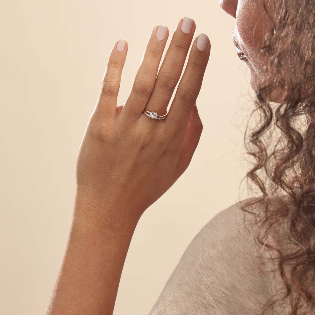 Bague Mohira Or Jaune Oxyde De Zirconium - Bagues avec pierre Femme | Histoire d’Or