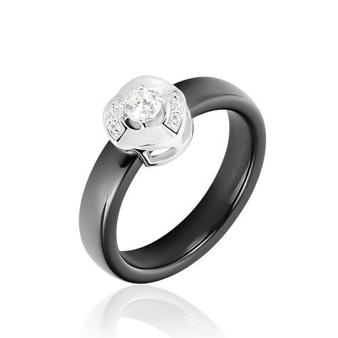 Bague Grace Argent Blanc Céramique Et Oxyde De Zirconium - Bagues avec pierre Femme | Histoire d’Or