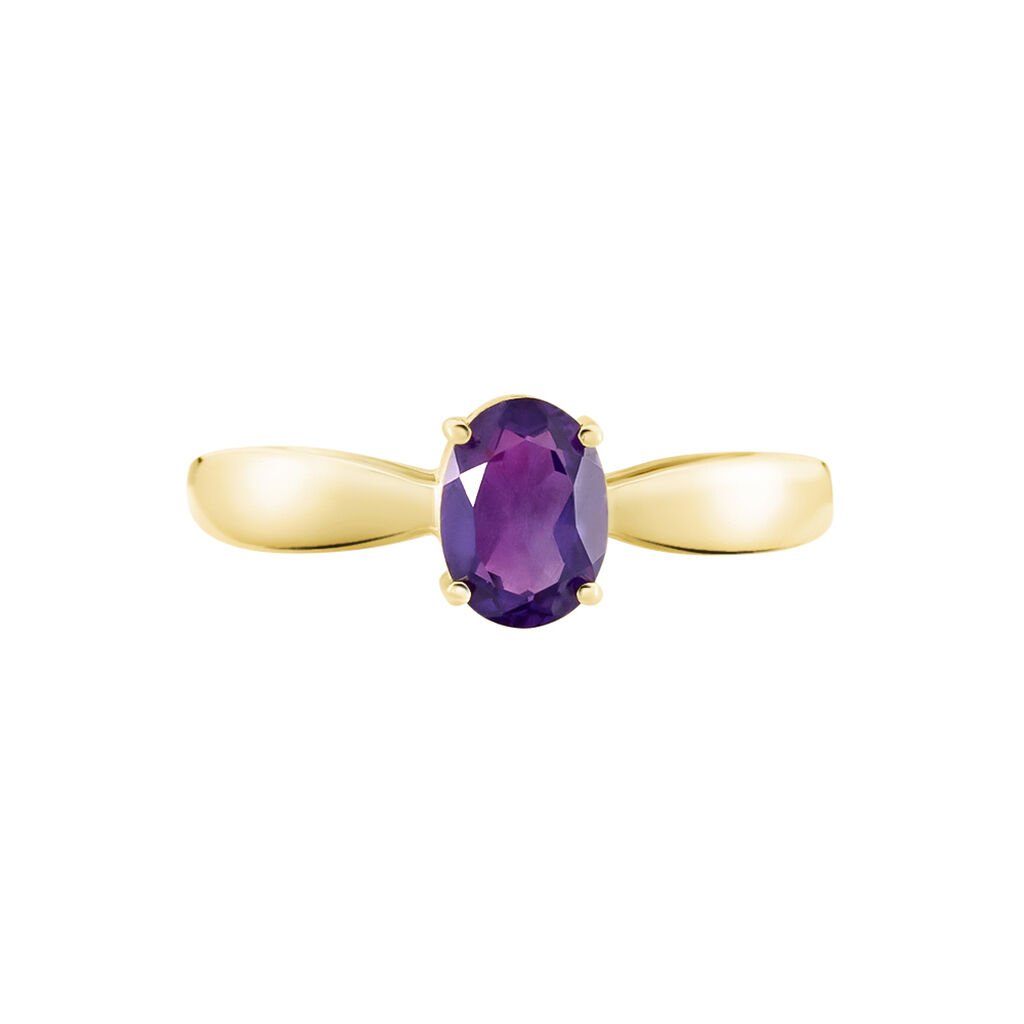 Bague Solitaire Arzula Or Jaune Amethyste - Bagues solitaires Femme | Histoire d&rsquo;Or