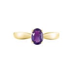 Bague Solitaire Arzula Or Jaune Amethyste - Bagues solitaires Femme | Histoire d&rsquo;Or