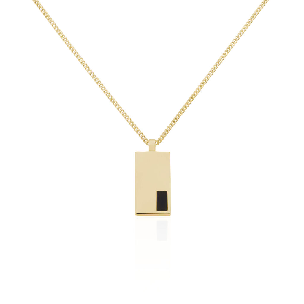 Collier PlaquÃ© Or Jaune Francesco Onyx Noir