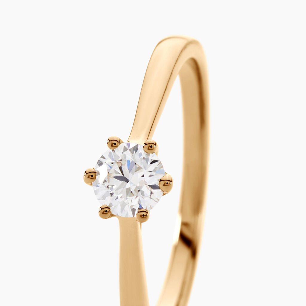 Bague Solitaire Athena Or Jaune Diamant - Bagues solitaires Femme | Histoire d’Or