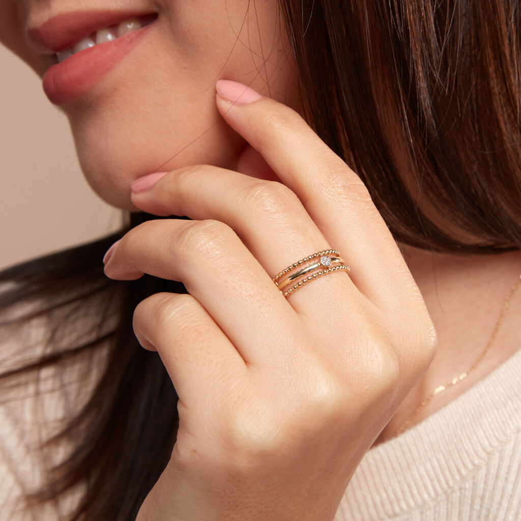 Bague Lazzaro Or Jaune Diamant - Bagues avec pierre Femme | Histoire d’Or