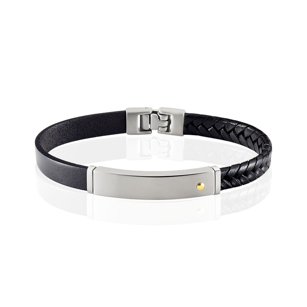 Bracelet Jourdan Vittorio Acier Blanc - Bracelets Cuir Homme | Histoire d&rsquo;Or