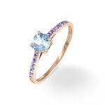 Bague Manon Or Rose Topaze Et Amethyste - Bagues solitaires Femme | Histoire d&rsquo;Or