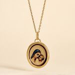 Pendentif Vierge A L'enfant Ovale Or Jaune - Pendentifs Bapt&ecirc;me Famille | Histoire d&rsquo;Or