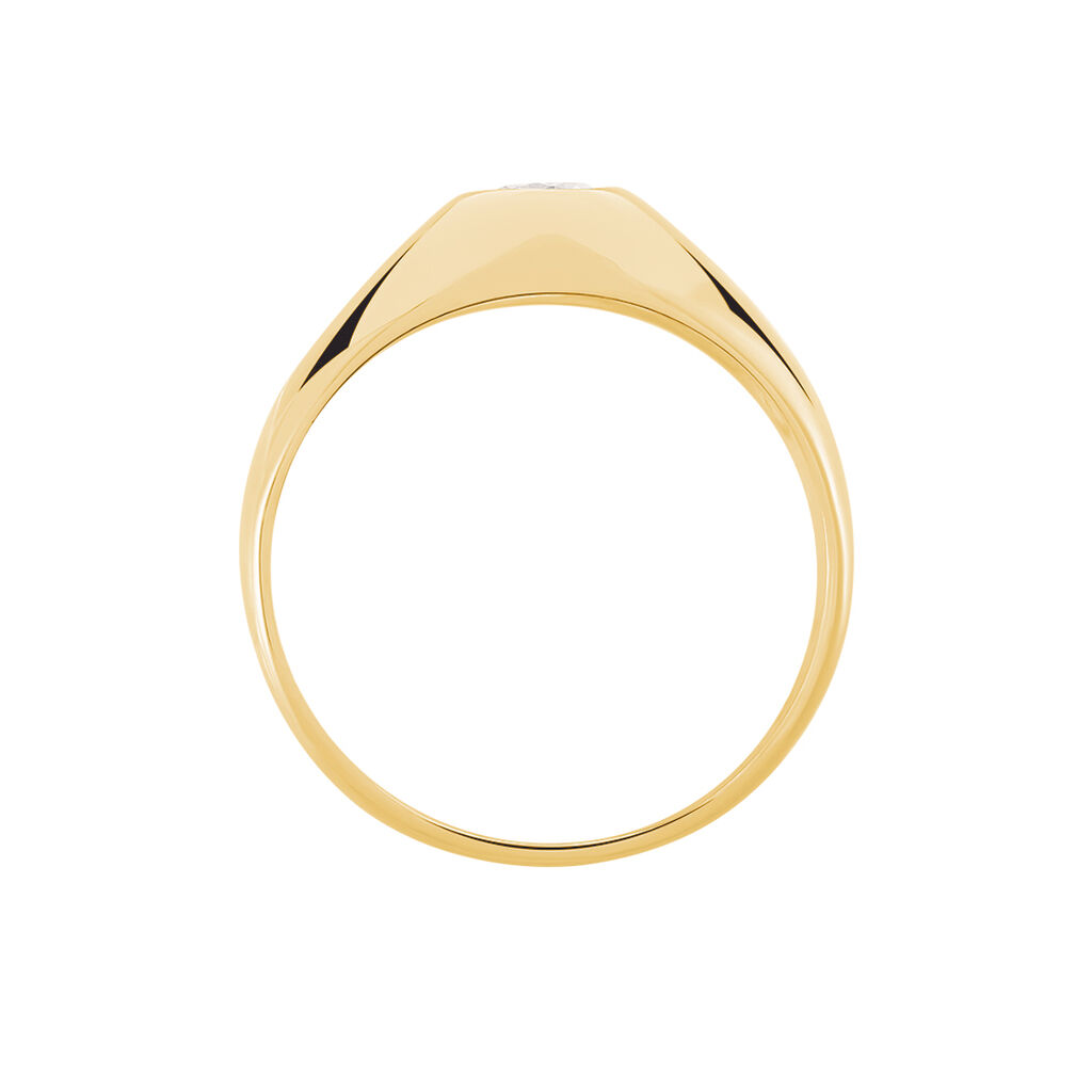 Bague Posie Plaqué Or Jaune Oxyde De Zirconium - Bagues solitaires Femme | Histoire d’Or