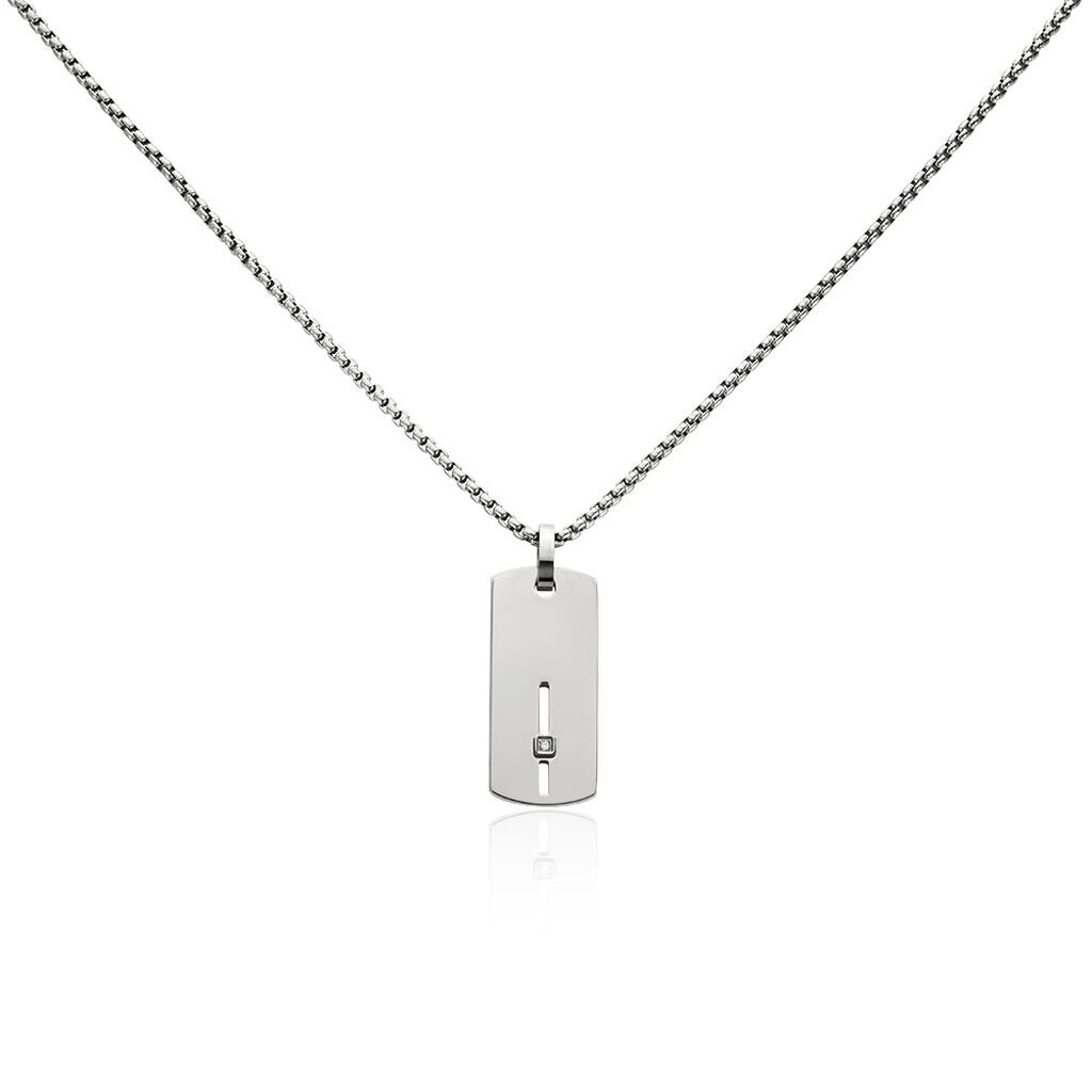 Collier Iefan Acier Blanc Oxyde De Zirconium - Colliers fantaisie Homme | Histoire d’Or