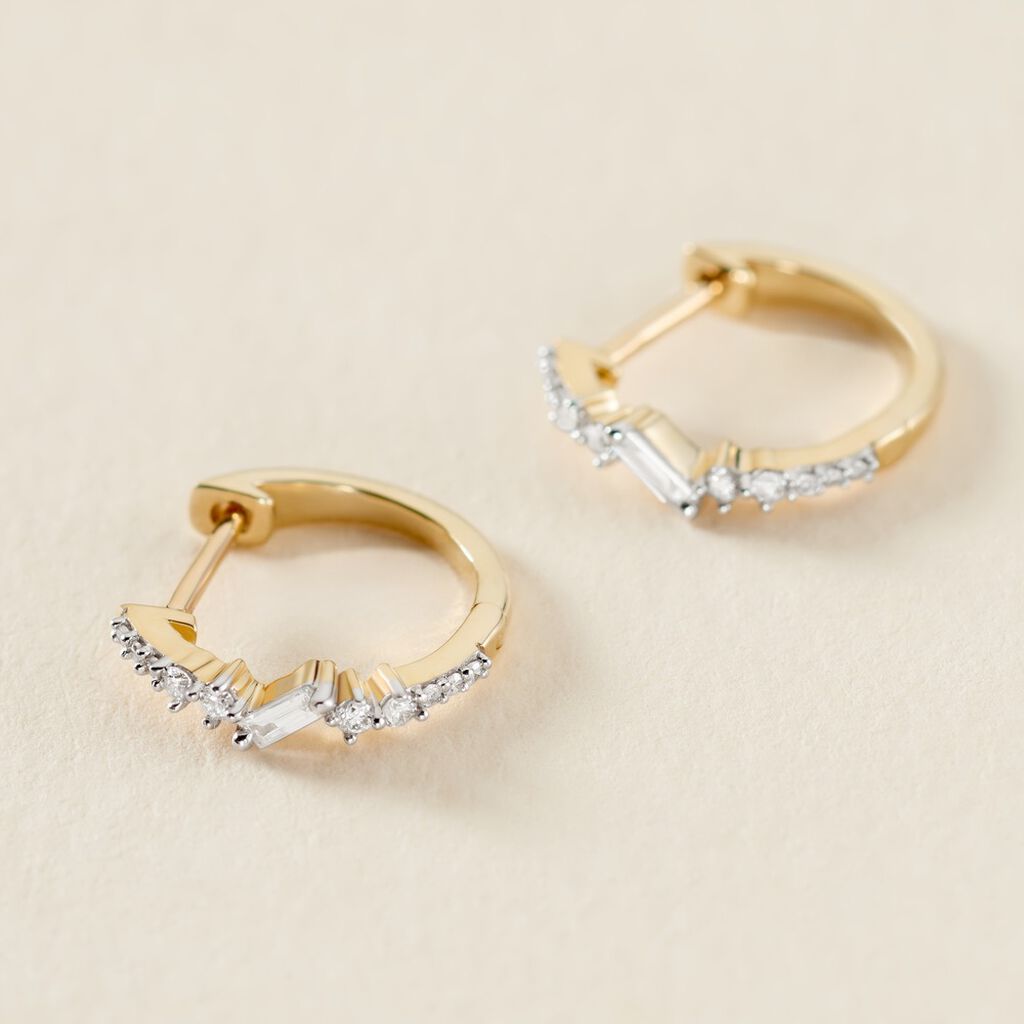 Créoles Joy Or Jaune Diamant - Boucles d'oreilles créoles Femme | Histoire d’Or