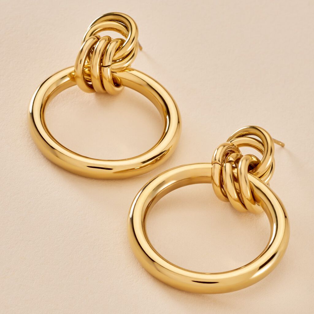 Boucles D'oreilles Puces Josephine Acier Doré - Boucles d'oreilles fantaisie Femme | Histoire d’Or