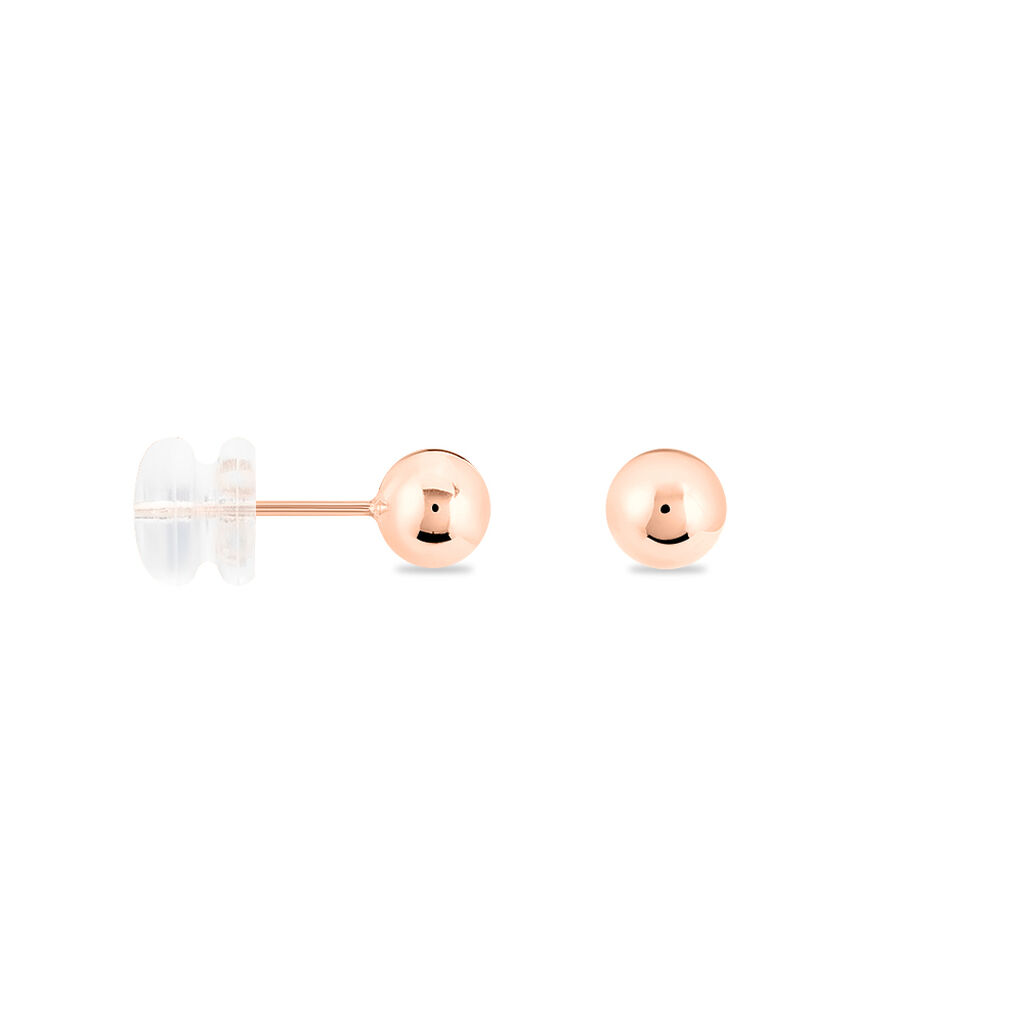 Boucles D'oreilles Puces Fidelia Boule Or Rose - Clous d'oreilles Femme | Histoire d’Or