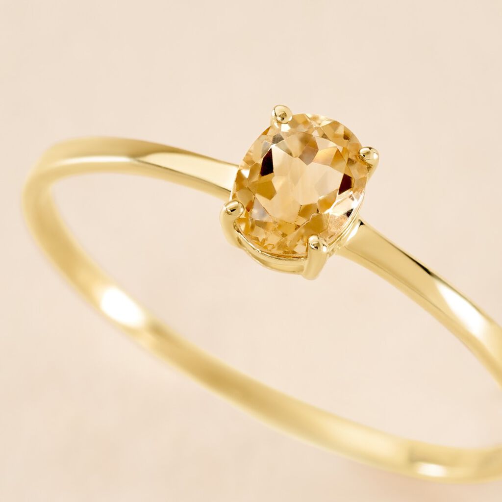 Bague Valentino Or Jaune Citrine - Bagues solitaires Femme | Histoire d’Or
