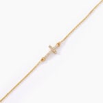 Bracelet Cobeia Croix Maille For&ccedil;at Or Jaune Oxyde De Zirconium - Bracelets Communion Femme | Histoire d&rsquo;Or