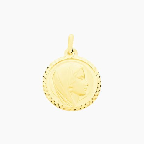 Pendentif Vierge Rond Strie Or Jaune - Pendentifs Baptême Famille | Histoire d’Or