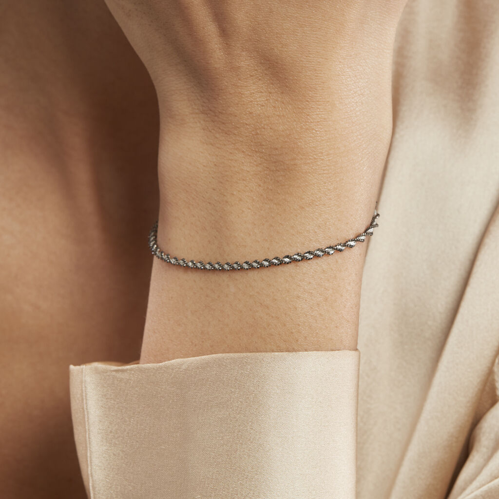 Bracelet Abie Torsade Argent Bicolore - Bracelets chaîne Femme | Histoire d’Or