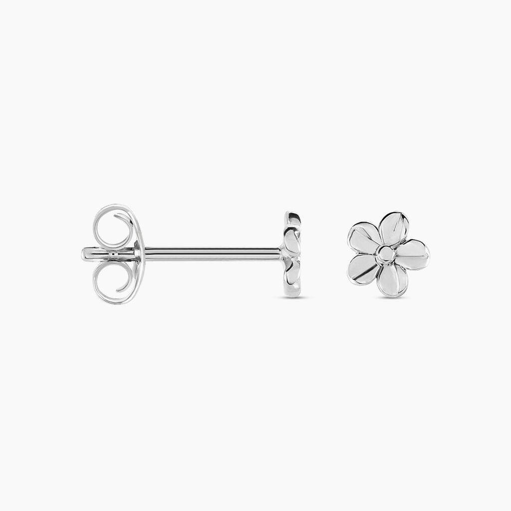 Boucles D'oreilles Puces Sulya Argent Blanc - Boucles d'oreilles fantaisie Femme | Histoire d’Or