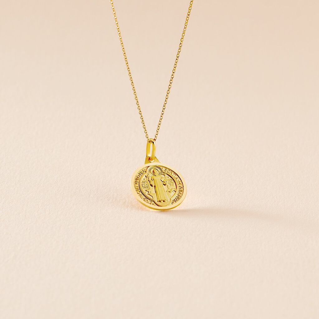 Pendentif Benoit Or Jaune - Pendentifs Bapt&ecirc;me Famille | Histoire d&rsquo;Or
