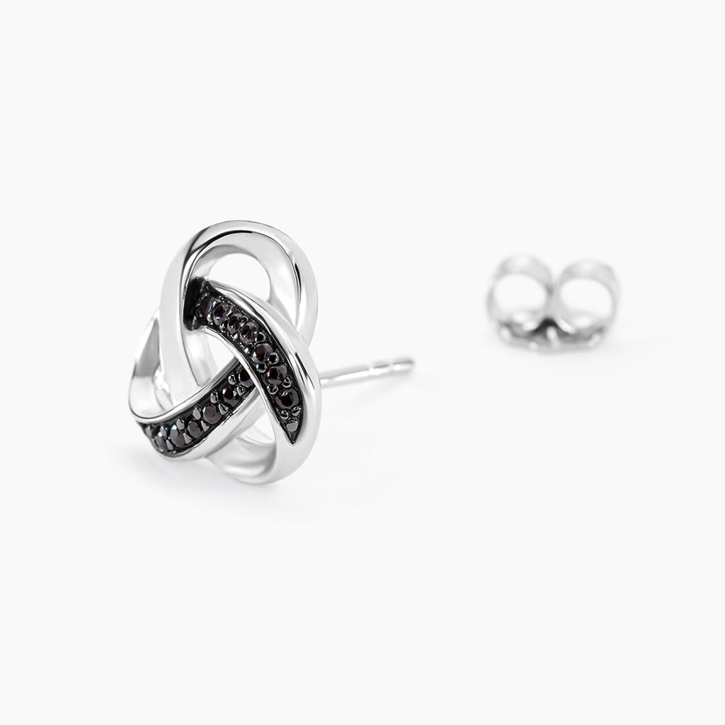 Boucles D'oreilles Puces Melina Argent Blanc Oxyde De Zirconium - Boucles d'oreilles fantaisie Femme | Histoire d’Or