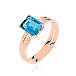 Bague Noee Or Rose Topaze Et Oxyde De Zirconium - Bagues solitaires Femme | Histoire d&rsquo;Or