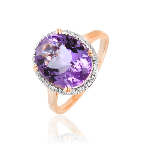 Bague Anna Or Rose Amethyste Et Diamant - Bagues solitaires Femme | Histoire d&rsquo;Or