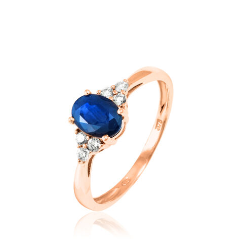 Bague Lea Or Rose Saphir Et Diamant - Bagues solitaires Femme | Histoire d’Or