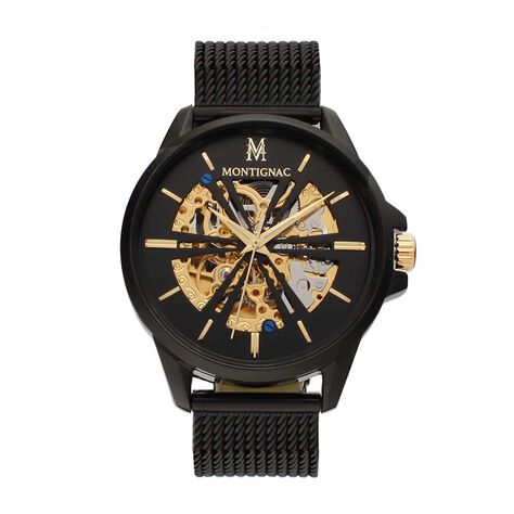 Montre Montignac Round Automatique Noir - Montres Homme | Histoire d’Or