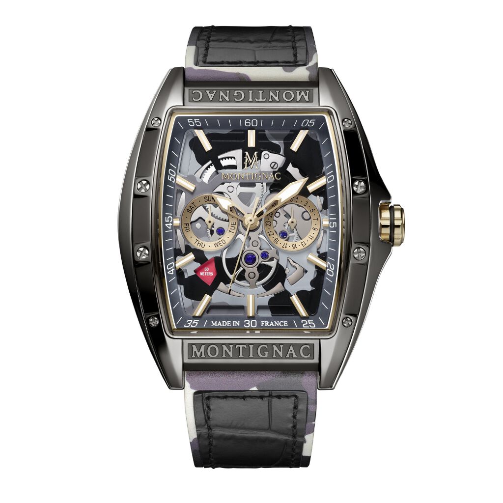 Montre Montignac Tonneau Noir - Montres Homme | Histoire d&rsquo;Or