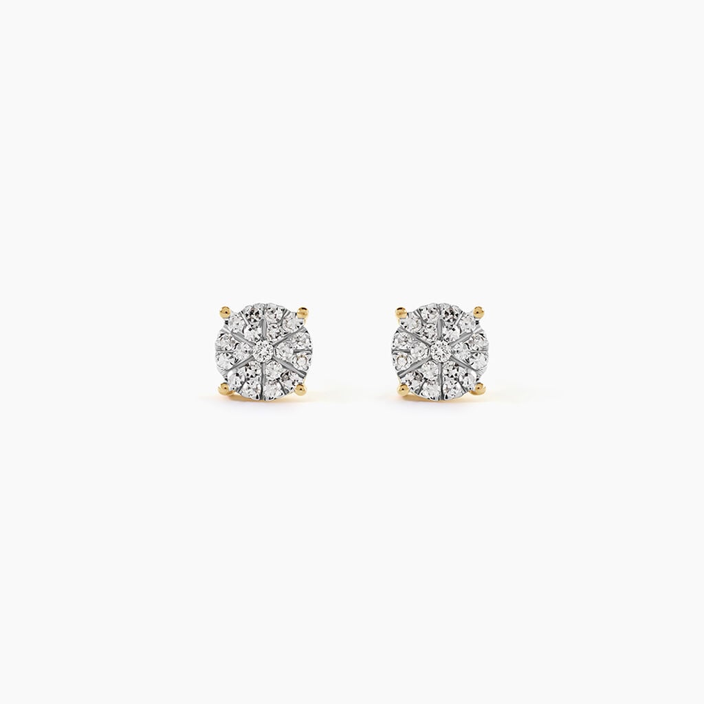 Boucles D'oreilles Puces Or Jaune Trecia Diamants - Boucles d'oreilles pierres pr&eacute;cieuses Femme | Histoire d&rsquo;Or