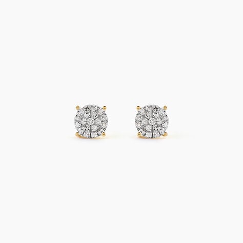 Boucles D'oreilles Puces Or Jaune Trecia Diamants - Boucles d'oreilles pierres pr&eacute;cieuses Femme | Histoire d&rsquo;Or