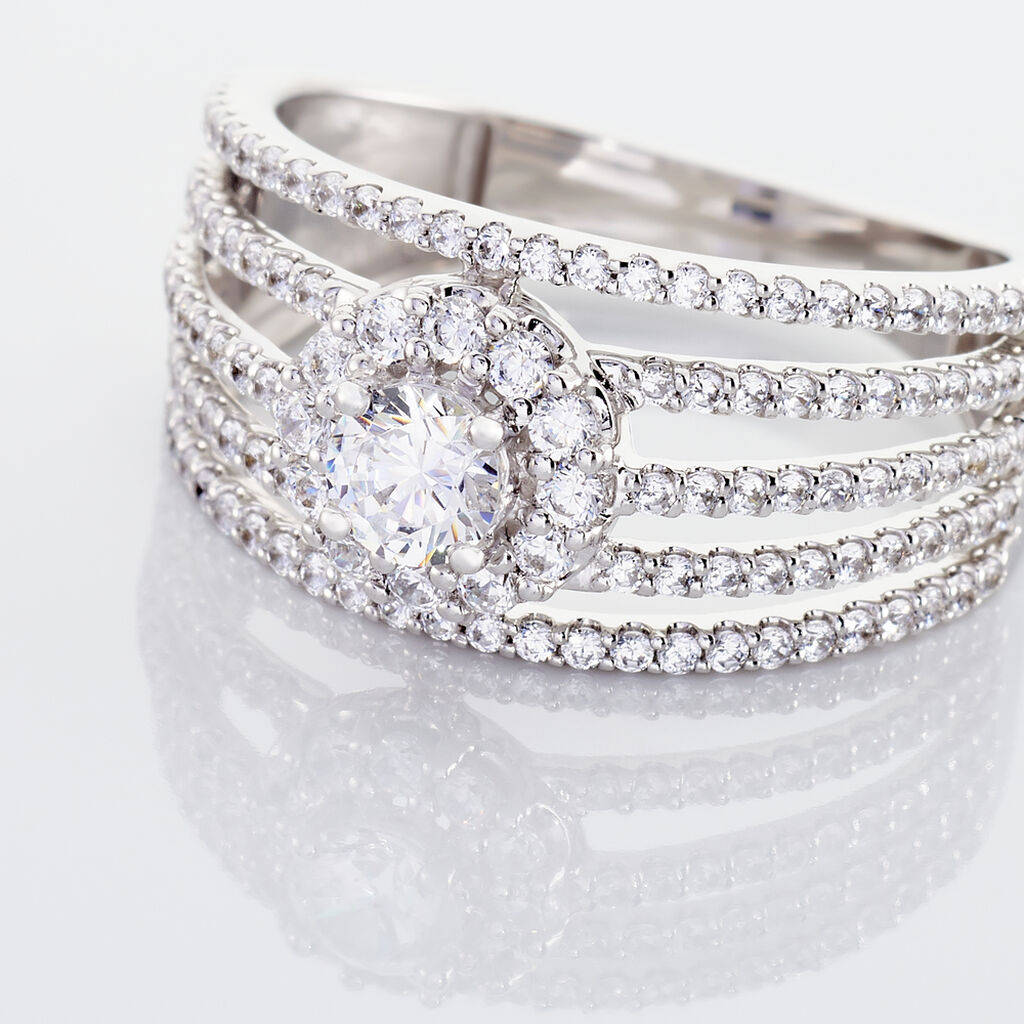 Bague Solitaire Iolente Argent Oxyde De Zirconium - Bagues solitaires Femme | Histoire d&rsquo;Or