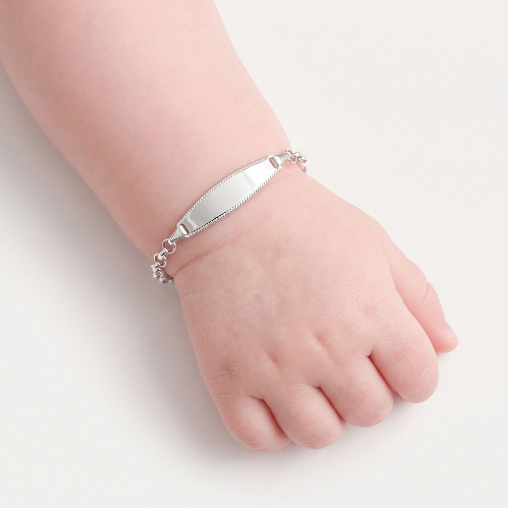Bracelet Identit&eacute; Marcel Or Blanc - Bracelets Communion Enfant | Histoire d&rsquo;Or