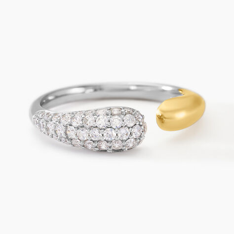 Bague Tiwa Argent Bicolore Oxyde De Zirconium - Bagues avec pierre Femme | Histoire d&rsquo;Or