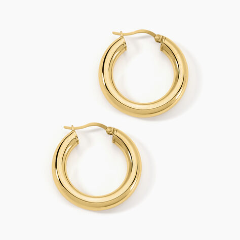 Créoles Adama Acier Jaune - Boucles d'oreilles créoles Femme | Histoire d’Or