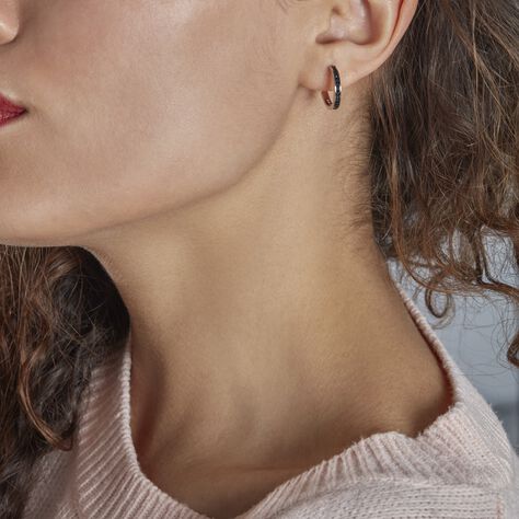 Créoles Mondy Argent Oxydes De Zirconium - Boucles d'oreilles créoles Femme | Histoire d’Or