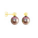 Boucles D'oreilles Puces Baroque Or Jaune Perle De Culture De Tahiti - Clous d'oreilles Femme | Histoire d’Or