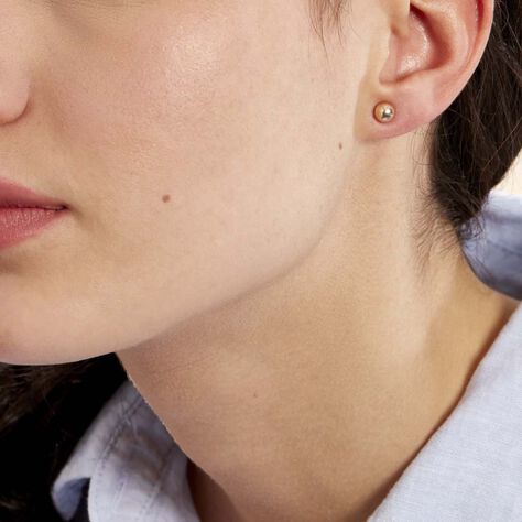 Boucles D'oreilles Puces Fidelia Boule Or Jaune - Clous d'oreilles Femme | Histoire d’Or