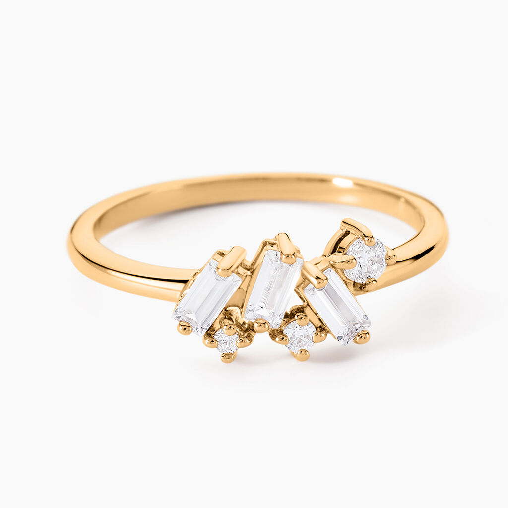 Bague Jardins D'hiver Plaqué Or Jaune Oxyde De Zirconium - Bagues avec pierre Femme | Histoire d’Or