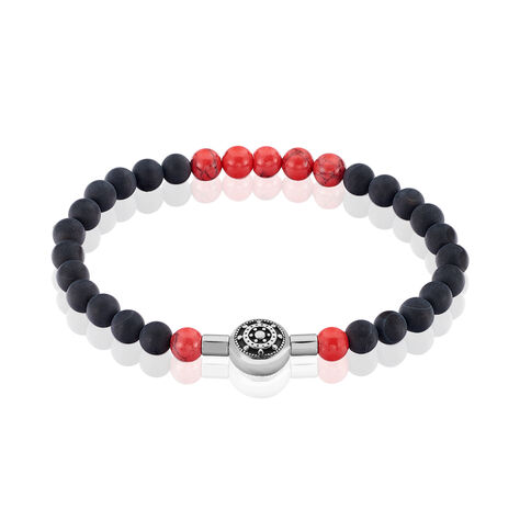 Bracelet Lysane Acier Blanc Pierre De Synthese Et Olivine - Bracelets fantaisie Homme | Histoire d’Or
