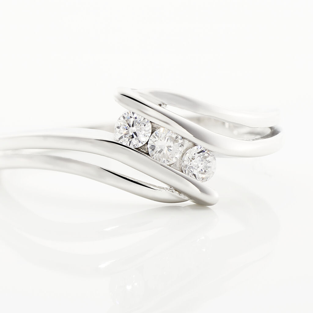 Bague Cascade Argent Blanc Oxyde De Zirconium - Bijoux Femme | Histoire d&rsquo;Or