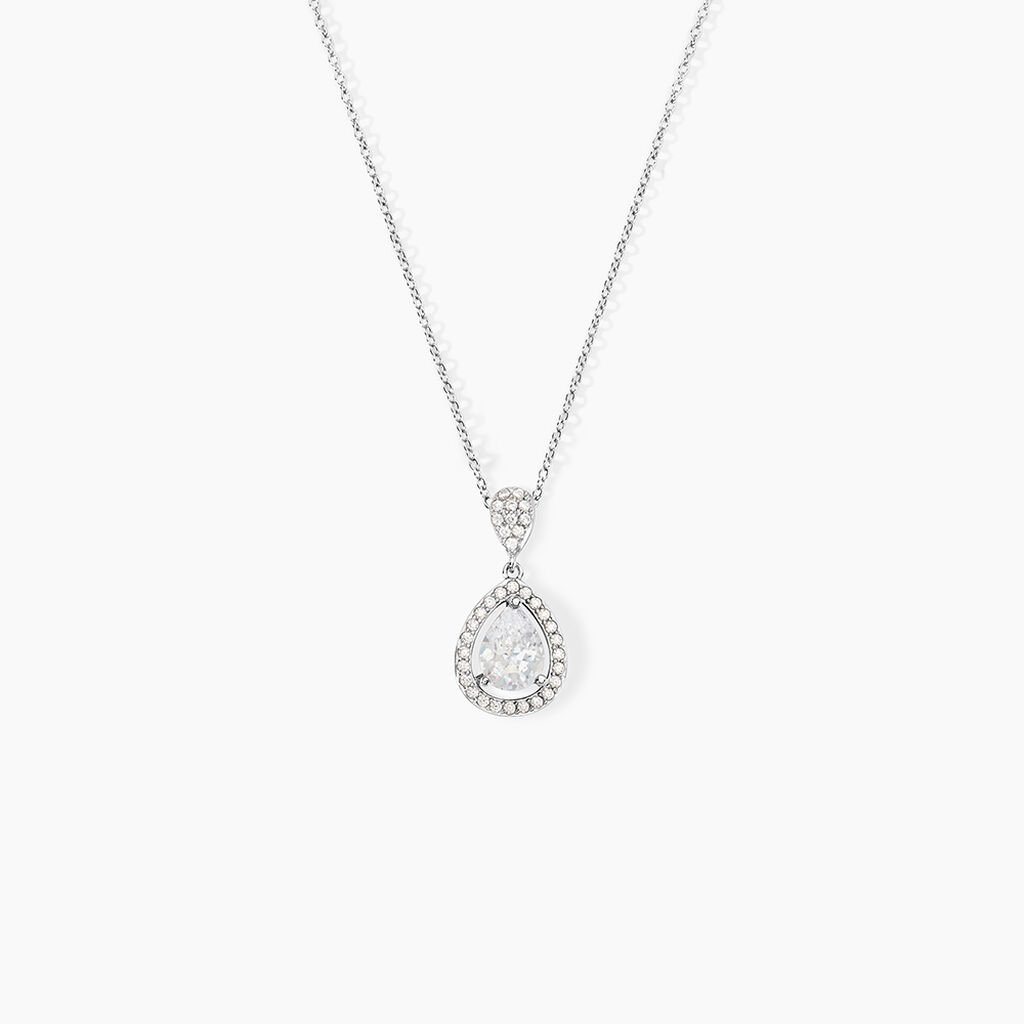 Collier Argent Blanc Zelie Oxyde De Zirconium - Colliers Femme | Histoire d&rsquo;Or
