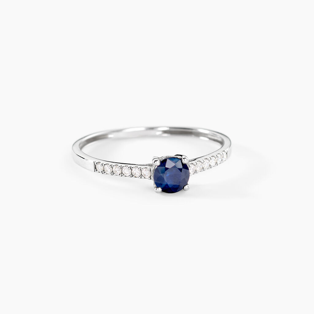 Bague Manon Or Blanc Saphir Et Diamant - Bagues solitaires Femme | Histoire d&rsquo;Or