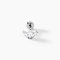 Piercing Gandie Acier Blanc Oxyde De Zirconium