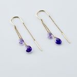 Boucles D'oreilles Pendantes Terence Or Jaune Amethyste - Boucles d'oreilles pendantes Femme | Histoire d&rsquo;Or