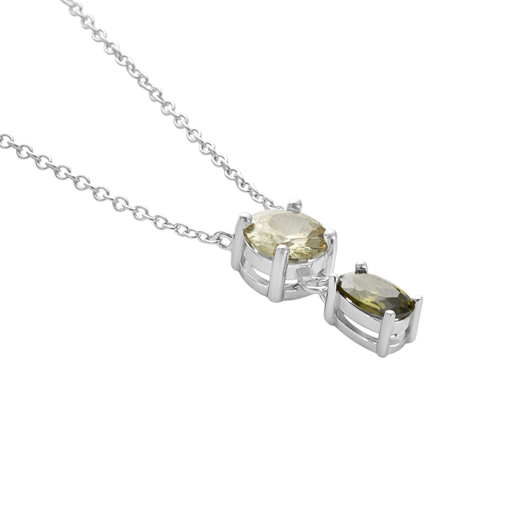 Collier Argent Blanc Brenna Oxydes De Zirconium - Colliers fantaisie Femme | Histoire d&rsquo;Or