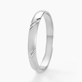 Alliance Soriya Demi Jonc Classique Argent Blanc - Alliances Famille | Histoire d’Or