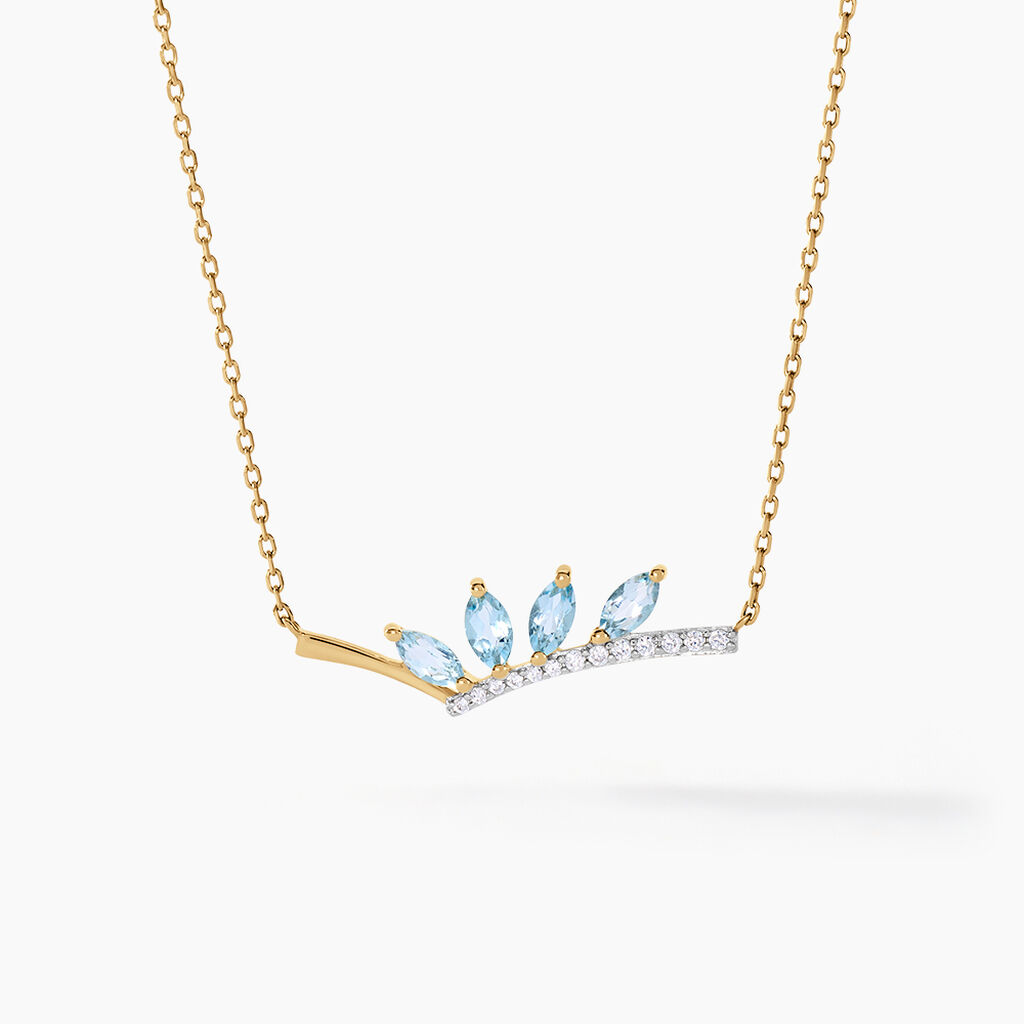 Collier Tiara Or Jaune Topaze Oxyde De Zirconium - Colliers Femme | Histoire d&rsquo;Or