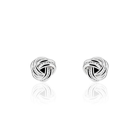 Boucles D'oreilles Puces Iloa Argent Blanc - Boucles d'oreilles fantaisie Femme | Histoire d’Or