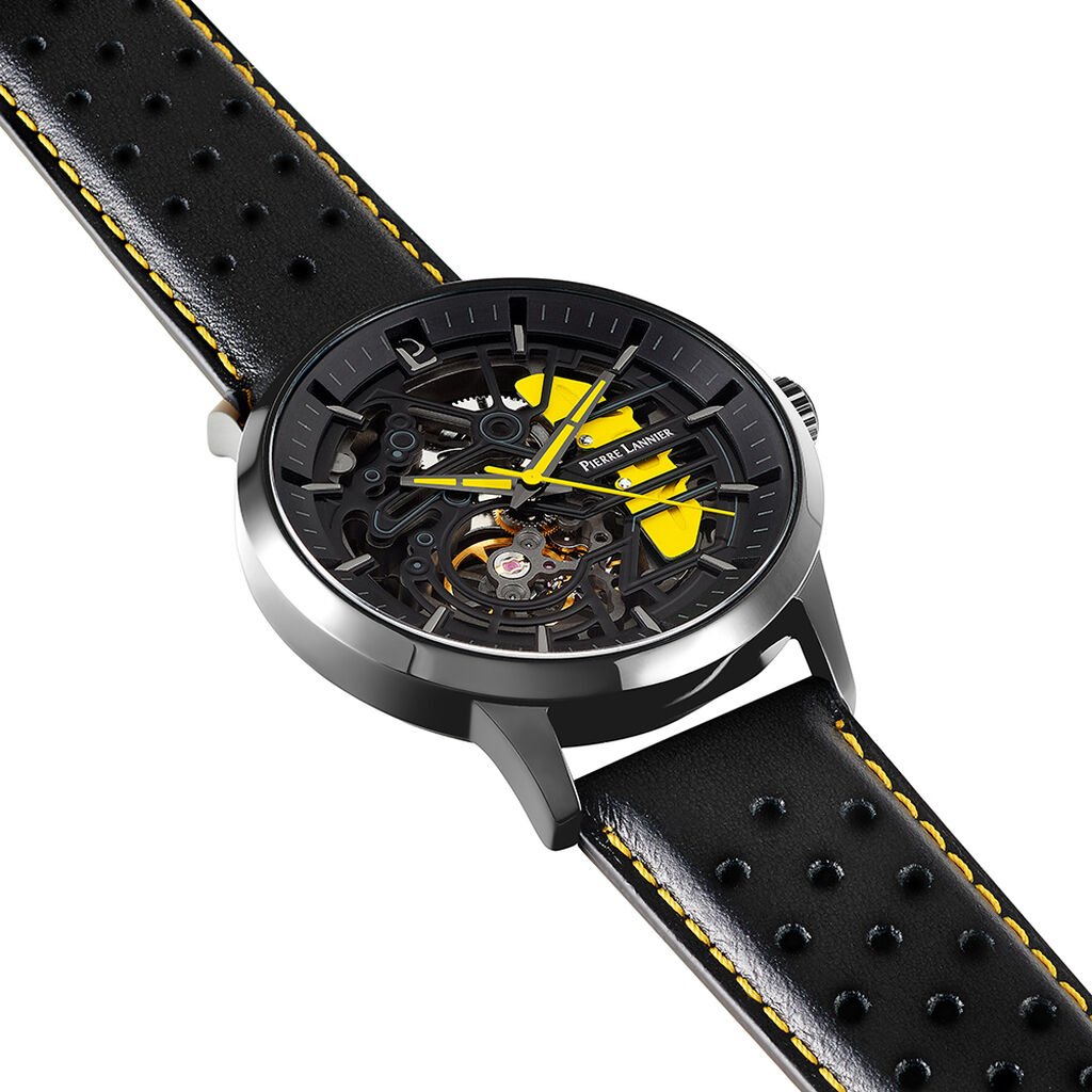 Montre Pierre Lannier Paddock Bicolore Jaune / Noir - Montres Homme | Histoire d’Or