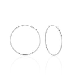 Créoles Argent Blanc Olympia - Boucles d'oreilles créoles Femme | Histoire d’Or